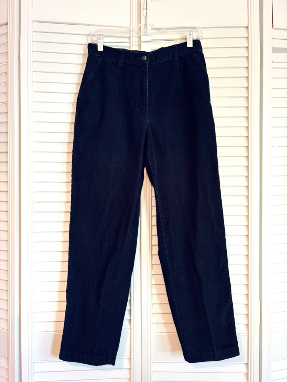Vintage L.L. Bean Navy Blue Corduroy Mom Fit Pants 6 Petite